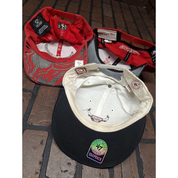 Mens Chicago Bulls NBA Strapback Snapback Hat Lot Of 3 - Picture 2 of 2